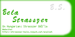 bela strasszer business card